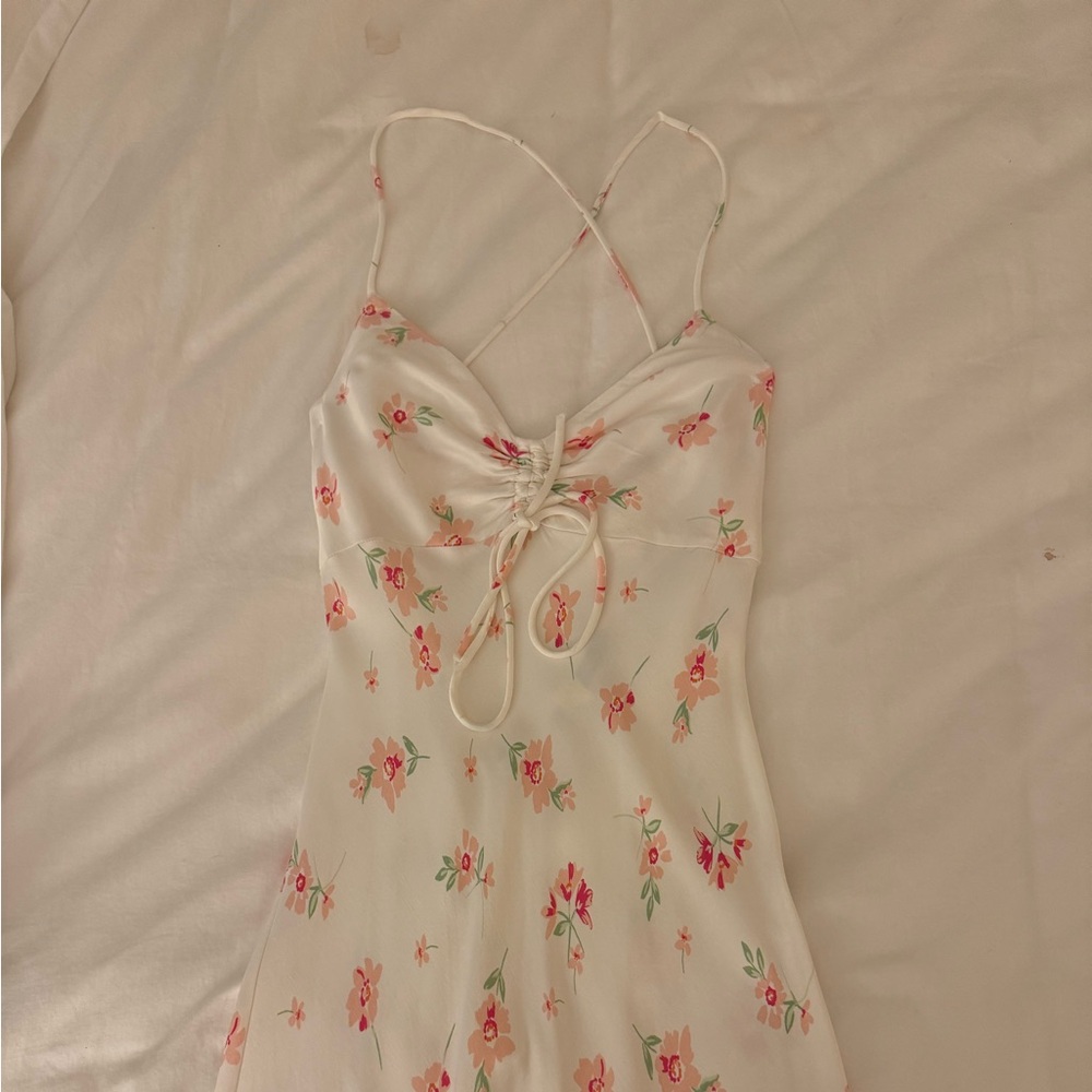 Zara pink floral maxi dress
